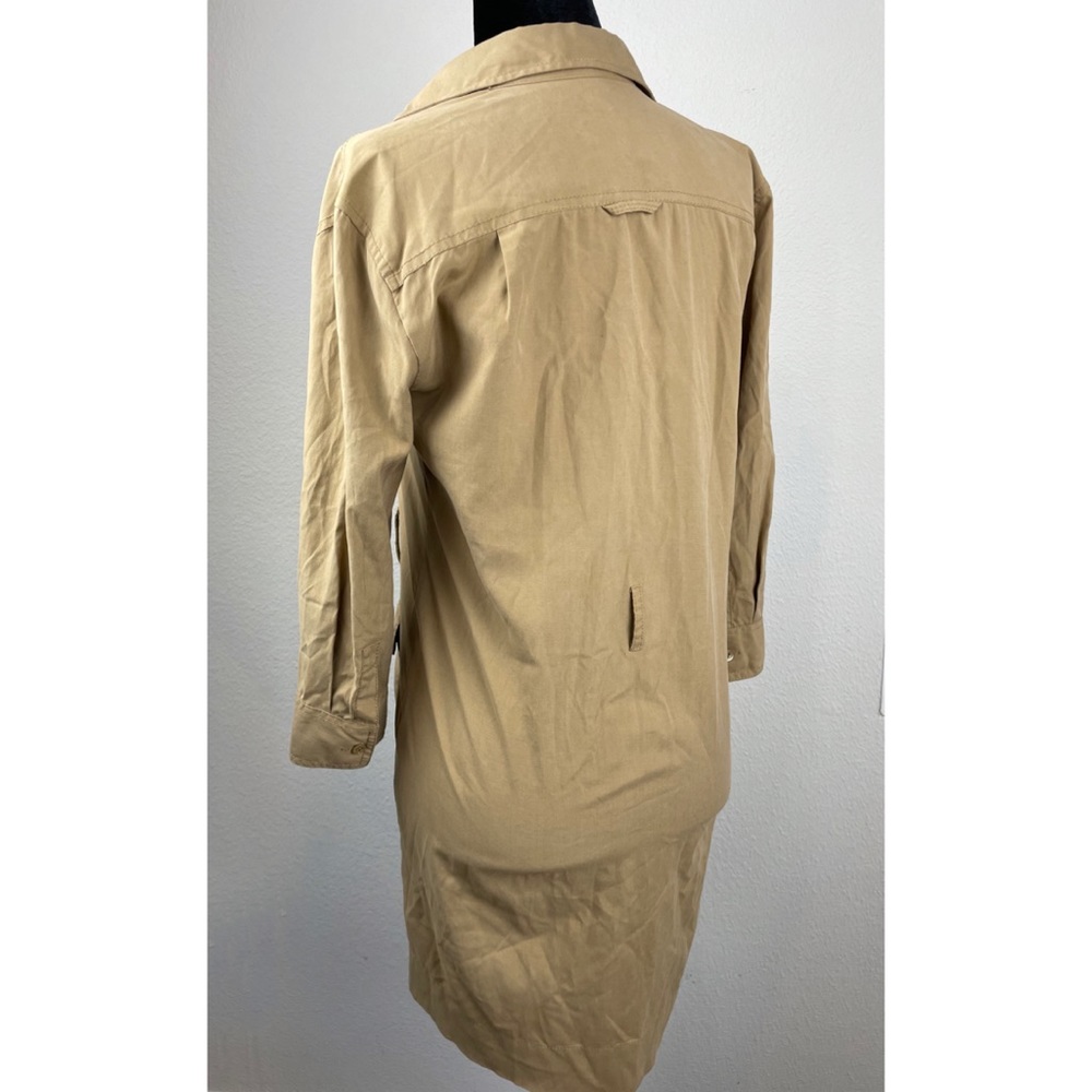 J. CREW • Tan Silk Cargo Shirt Dress, 0P - Picture 15 of 16